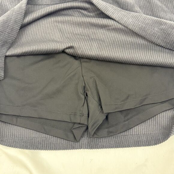 Halara High Rise 2-In-One A-Line Corduroy Casual Skirt L Nine Iron Gray NWT B82 - Picture 5 of 6